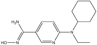 6-[cyclohexyl(ethyl)amino]-N'-hydroxypyridine-3-carboximidamide 结构式
