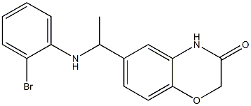 6-{1-[(2-bromophenyl)amino]ethyl}-3,4-dihydro-2H-1,4-benzoxazin-3-one 结构式