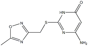 6-amino-2-{[(5-methyl-1,2,4-oxadiazol-3-yl)methyl]sulfanyl}-3,4-dihydropyrimidin-4-one 结构式