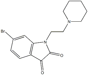6-bromo-1-[2-(piperidin-1-yl)ethyl]-2,3-dihydro-1H-indole-2,3-dione 结构式