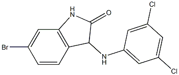 6-bromo-3-[(3,5-dichlorophenyl)amino]-2,3-dihydro-1H-indol-2-one 结构式