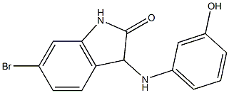 6-bromo-3-[(3-hydroxyphenyl)amino]-2,3-dihydro-1H-indol-2-one 结构式