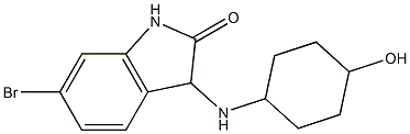 6-bromo-3-[(4-hydroxycyclohexyl)amino]-2,3-dihydro-1H-indol-2-one 结构式