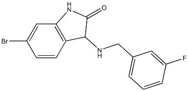 6-bromo-3-{[(3-fluorophenyl)methyl]amino}-2,3-dihydro-1H-indol-2-one 结构式