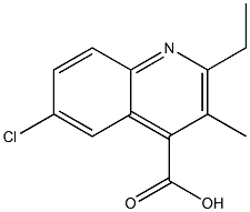 6-chloro-2-ethyl-3-methylquinoline-4-carboxylic acid 结构式