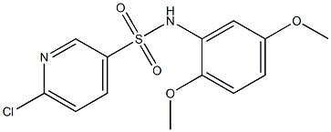 6-chloro-N-(2,5-dimethoxyphenyl)pyridine-3-sulfonamide 结构式
