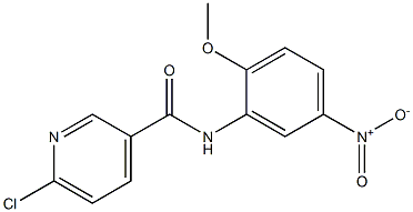 6-chloro-N-(2-methoxy-5-nitrophenyl)pyridine-3-carboxamide 结构式