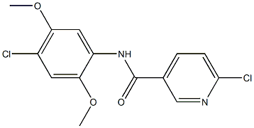 6-chloro-N-(4-chloro-2,5-dimethoxyphenyl)pyridine-3-carboxamide 结构式