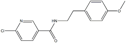 6-chloro-N-[2-(4-methoxyphenyl)ethyl]pyridine-3-carboxamide 结构式