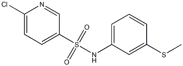 6-chloro-N-[3-(methylsulfanyl)phenyl]pyridine-3-sulfonamide 结构式