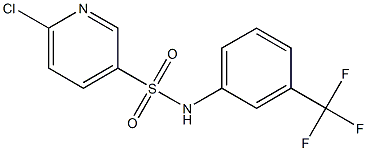 6-chloro-N-[3-(trifluoromethyl)phenyl]pyridine-3-sulfonamide 结构式