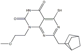 7-(bicyclo[2.2.1]hept-2-ylmethyl)-5-mercapto-1-(2-methoxyethyl)pyrimido[4,5-d]pyrimidine-2,4(1H,3H)-dione 结构式