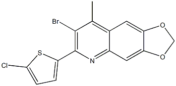 7-bromo-6-(5-chlorothiophen-2-yl)-8-methyl-2H-[1,3]dioxolo[4,5-g]quinoline 结构式