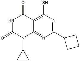 7-cyclobutyl-1-cyclopropyl-5-mercaptopyrimido[4,5-d]pyrimidine-2,4(1H,3H)-dione 结构式