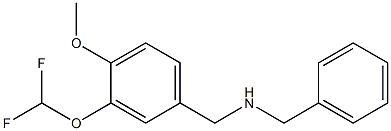 benzyl({[3-(difluoromethoxy)-4-methoxyphenyl]methyl})amine 结构式