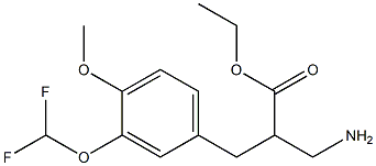 ethyl 3-amino-2-{[3-(difluoromethoxy)-4-methoxyphenyl]methyl}propanoate 结构式