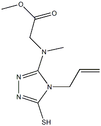 methyl [(4-allyl-5-mercapto-4H-1,2,4-triazol-3-yl)(methyl)amino]acetate 结构式