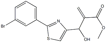 methyl 2-{[2-(3-bromophenyl)-1,3-thiazol-4-yl](hydroxy)methyl}prop-2-enoate 结构式