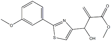 methyl 2-{hydroxy[2-(3-methoxyphenyl)-1,3-thiazol-4-yl]methyl}prop-2-enoate 结构式