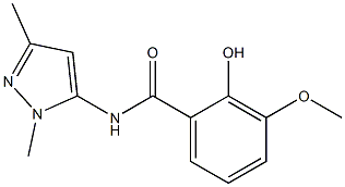 N-(1,3-dimethyl-1H-pyrazol-5-yl)-2-hydroxy-3-methoxybenzamide 结构式