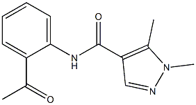 N-(2-acetylphenyl)-1,5-dimethyl-1H-pyrazole-4-carboxamide 结构式