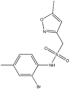 N-(2-bromo-4-methylphenyl)-1-(5-methyl-1,2-oxazol-3-yl)methanesulfonamide 结构式