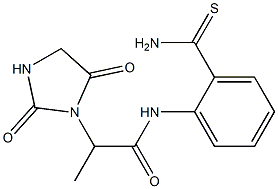 N-(2-carbamothioylphenyl)-2-(2,5-dioxoimidazolidin-1-yl)propanamide 结构式