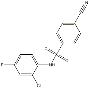 N-(2-chloro-4-fluorophenyl)-4-cyanobenzene-1-sulfonamide 结构式