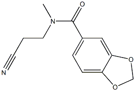 N-(2-cyanoethyl)-N-methyl-2H-1,3-benzodioxole-5-carboxamide 结构式