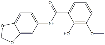N-(2H-1,3-benzodioxol-5-yl)-2-hydroxy-3-methoxybenzamide 结构式