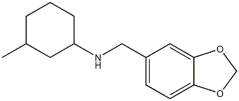 N-(2H-1,3-benzodioxol-5-ylmethyl)-3-methylcyclohexan-1-amine 结构式
