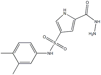 N-(3,4-dimethylphenyl)-5-(hydrazinocarbonyl)-1H-pyrrole-3-sulfonamide 结构式