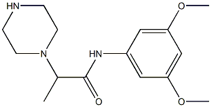 N-(3,5-dimethoxyphenyl)-2-(piperazin-1-yl)propanamide 结构式