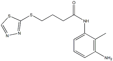 N-(3-amino-2-methylphenyl)-4-(1,3,4-thiadiazol-2-ylsulfanyl)butanamide 结构式