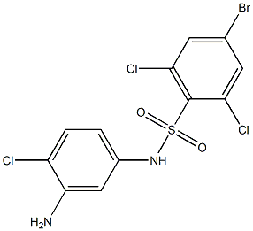 N-(3-amino-4-chlorophenyl)-4-bromo-2,6-dichlorobenzene-1-sulfonamide 结构式