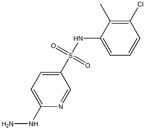 N-(3-chloro-2-methylphenyl)-6-hydrazinylpyridine-3-sulfonamide 结构式