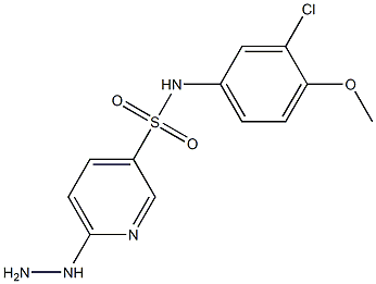 N-(3-chloro-4-methoxyphenyl)-6-hydrazinylpyridine-3-sulfonamide 结构式