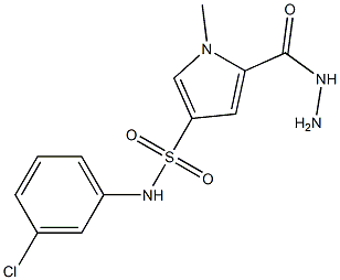 N-(3-chlorophenyl)-5-(hydrazinocarbonyl)-1-methyl-1H-pyrrole-3-sulfonamide 结构式