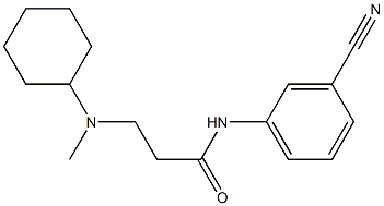 N-(3-cyanophenyl)-3-[cyclohexyl(methyl)amino]propanamide 结构式