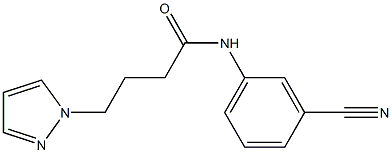 N-(3-cyanophenyl)-4-(1H-pyrazol-1-yl)butanamide 结构式