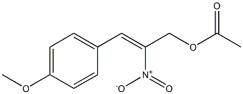Acetic acid 2-nitro-3-[4-methoxyphenyl]-2-propenyl ester 结构式