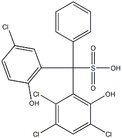 (3-Chloro-6-hydroxyphenyl)(2,3,5-trichloro-6-hydroxyphenyl)phenylmethanesulfonic acid 结构式