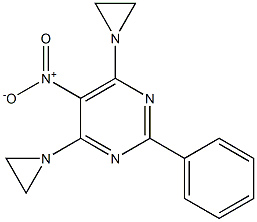 4,6-Bis(1-aziridinyl)-5-nitro-2-phenylpyrimidine 结构式