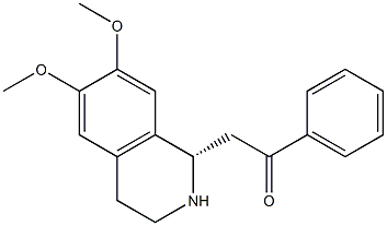 (1S)-1-[(Phenyl)carbonylmethyl]-6,7-dimethoxy-1,2,3,4-tetrahydroisoquinoline 结构式