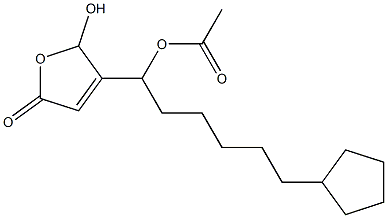 Acetic acid 1-[(2,5-dihydro-2-hydroxy-5-oxofuran)-3-yl]-6-cyclopentylhexyl ester 结构式