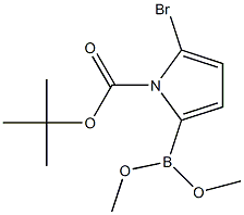 2-Bromo-5-(dimethoxyboryl)-1H-pyrrole-1-carboxylic acid tert-butyl ester 结构式