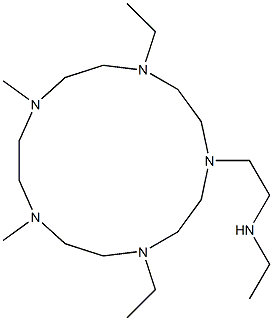 7,10-Dimethyl-4,13-diethyl-1-[2-(ethylamino)ethyl]-1,4,7,10,13-pentaazacyclopentadecane 结构式