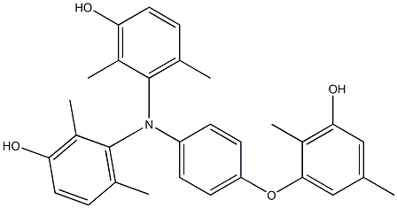 N,N-Bis(3-hydroxy-2,6-dimethylphenyl)-4-(3-hydroxy-2,5-dimethylphenoxy)benzenamine 结构式