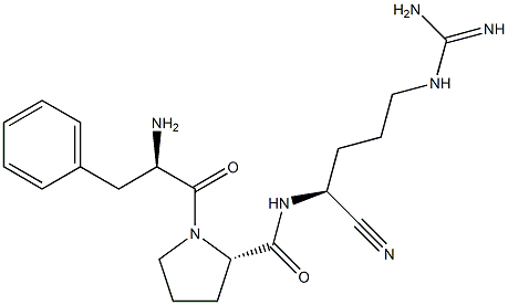 (S)-5-(Amidinoamino)-2-[(N-D-phenylalanyl-L-prolyl)amino]pentanenitrile 结构式
