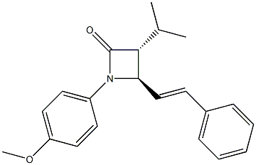 (3R,4R)-3-Isopropyl-1-(4-methoxyphenyl)-4-styrylazetidin-2-one 结构式